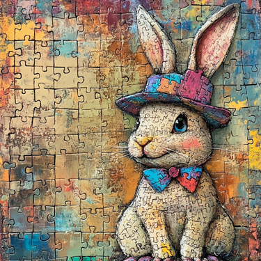 Easter Sign, Bunny in Hat,, DCO-12715, Sign For Wreath, 10x10